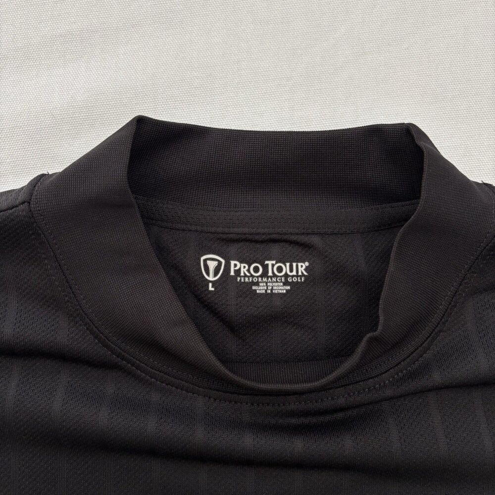 Pro Tour Performance Golf Shirt Mens Size L Black Striped Short Sleeve Polo RARE - Picture 4 of 6